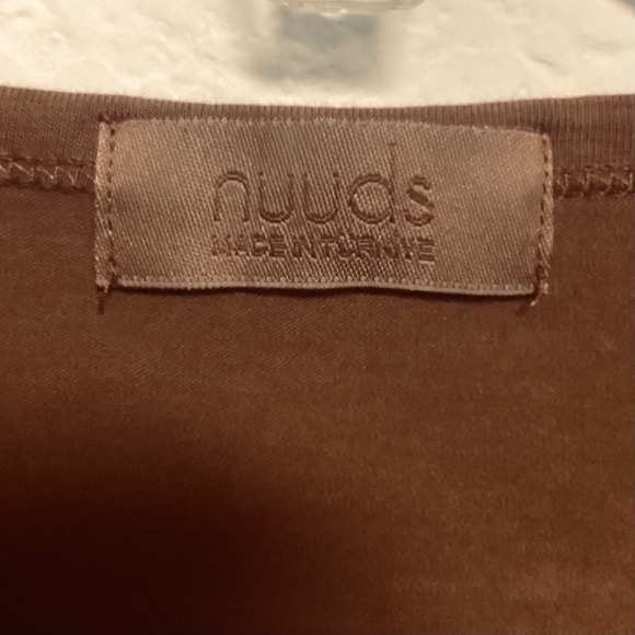 Nuuds Men's Brown Crew Neck Long Sleeve Cotton Pullover T-Shirt Size XL - Picture 5 of 9
